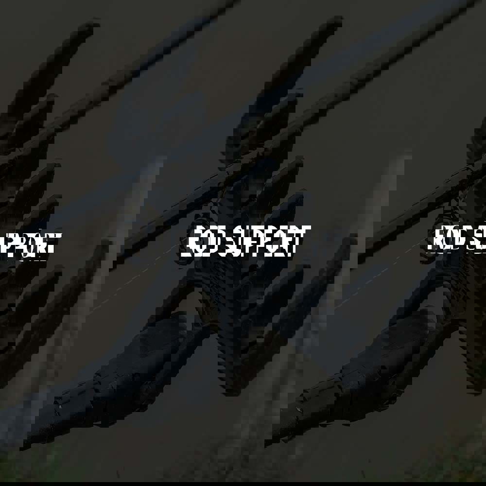 A Korum rod on a rod rest